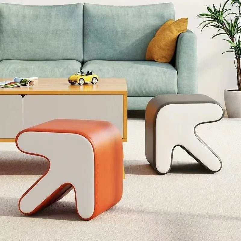 Arrow Leather Ottoman
