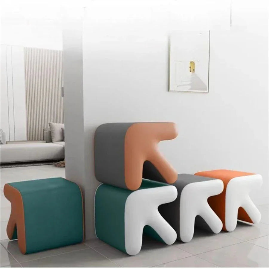 Arrow Leather Ottoman