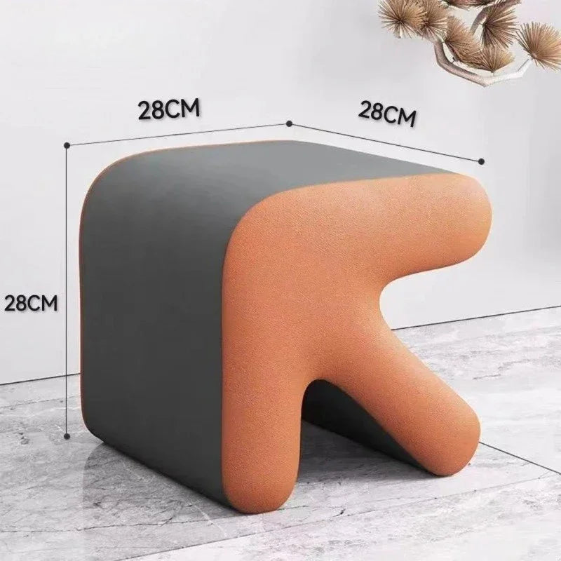 Arrow Leather Ottoman