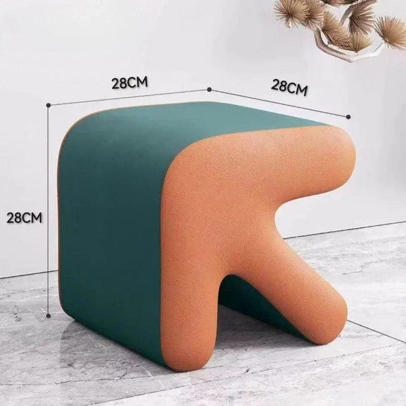 Arrow Leather Ottoman