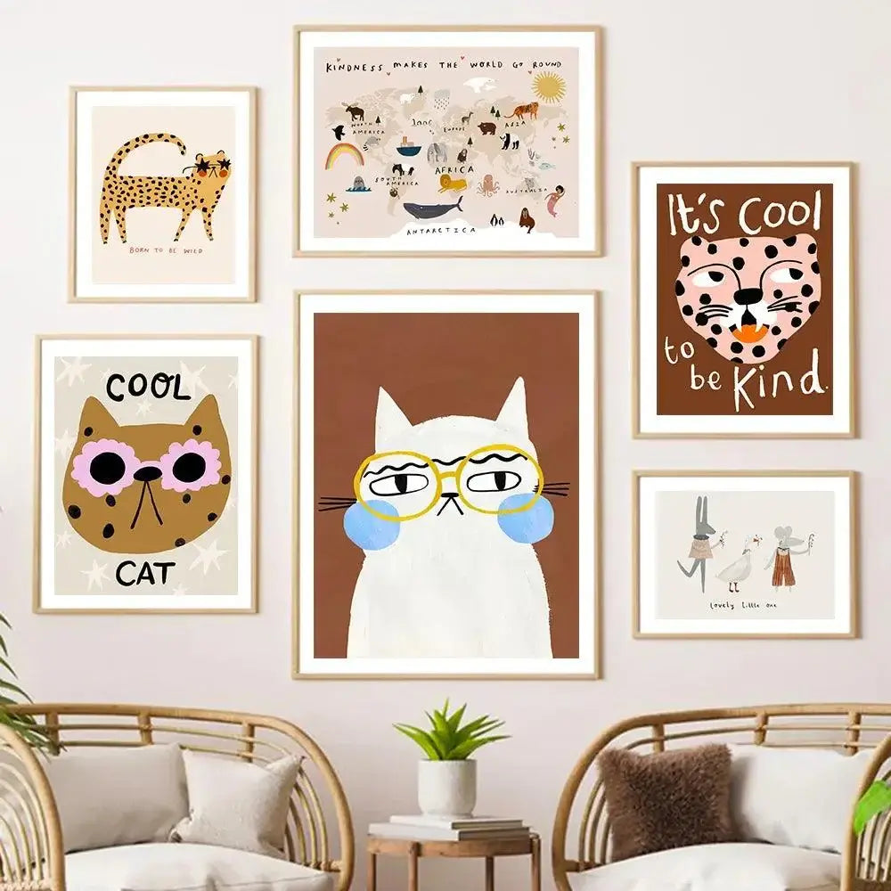 Cartoon Animal Wall Poster