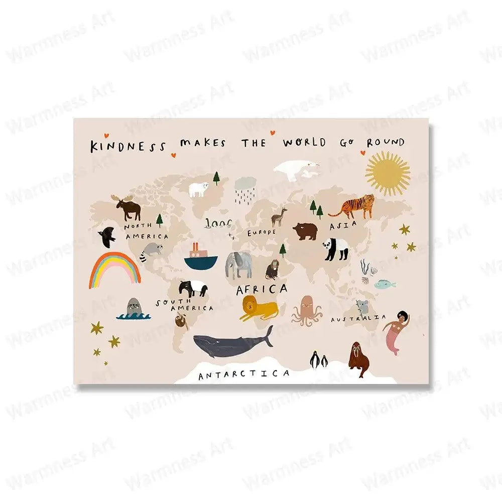 Cartoon Animal Wall Poster