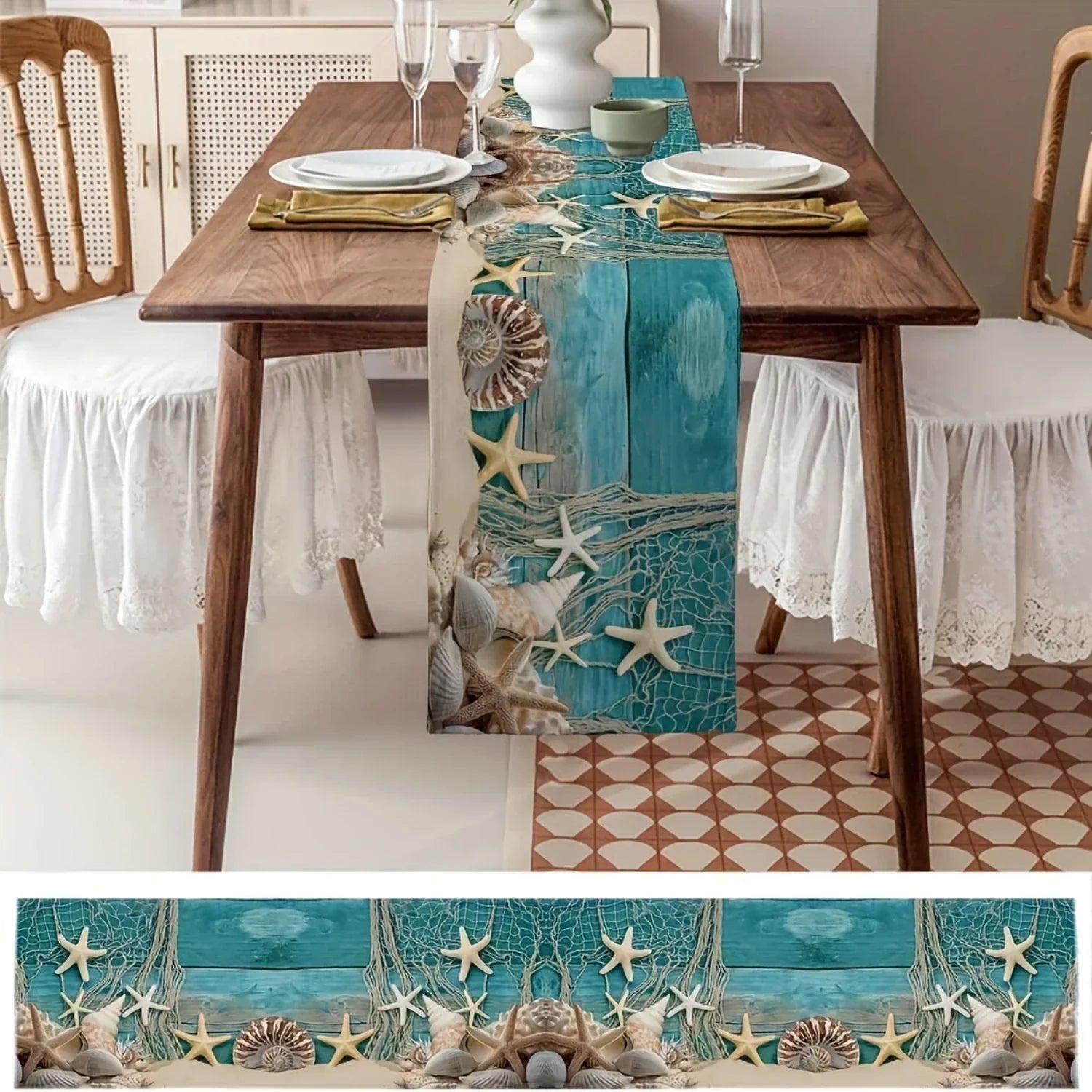Coastal table runner