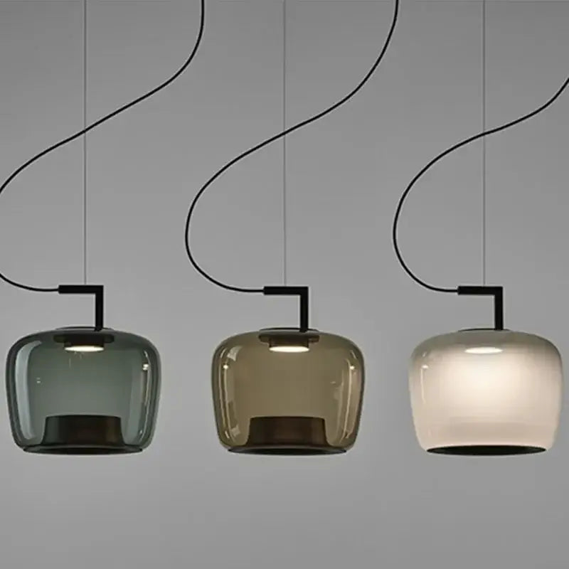Danish Glass Pendant Light _ Sculptural Glow for Living
