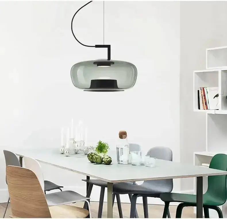 Danish Glass Pendant Light _ Sculptural Glow for Living