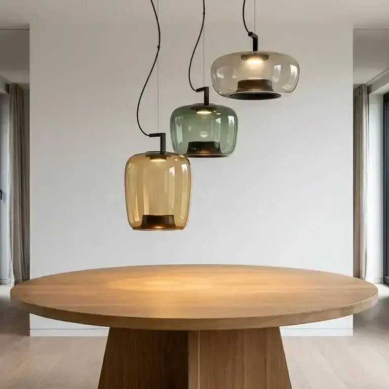 Danish Glass Pendant Light _ Sculptural Glow for Living
