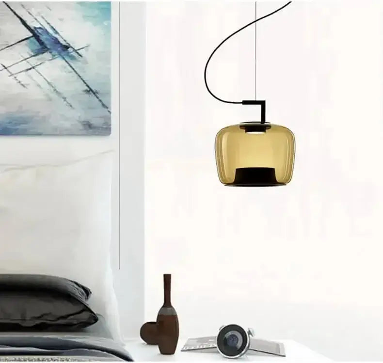 Danish Glass Pendant Light _ Sculptural Glow for Living