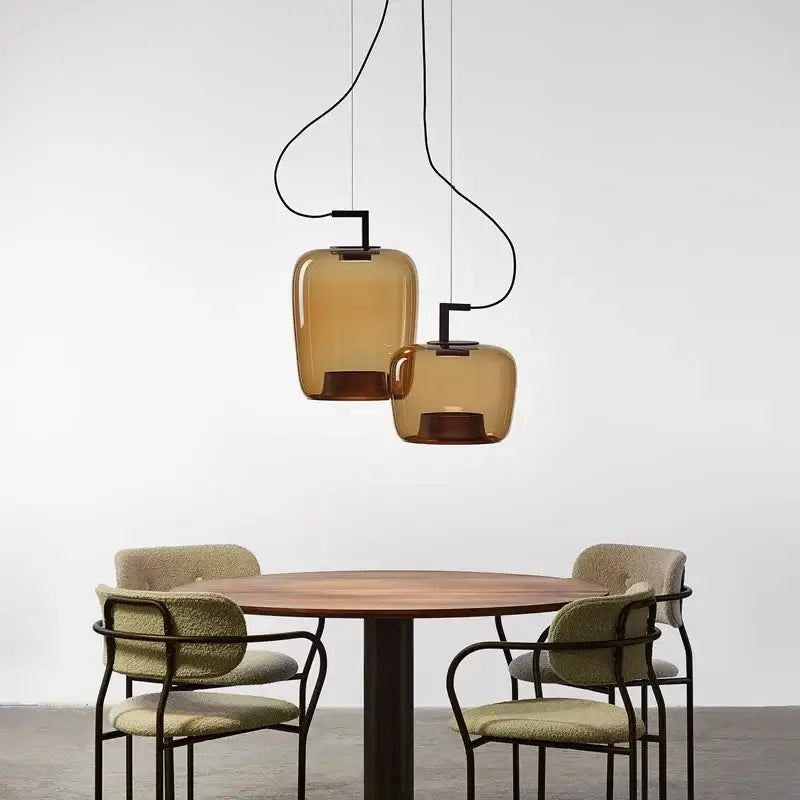 Danish Glass Pendant Light _ Sculptural Glow for Living