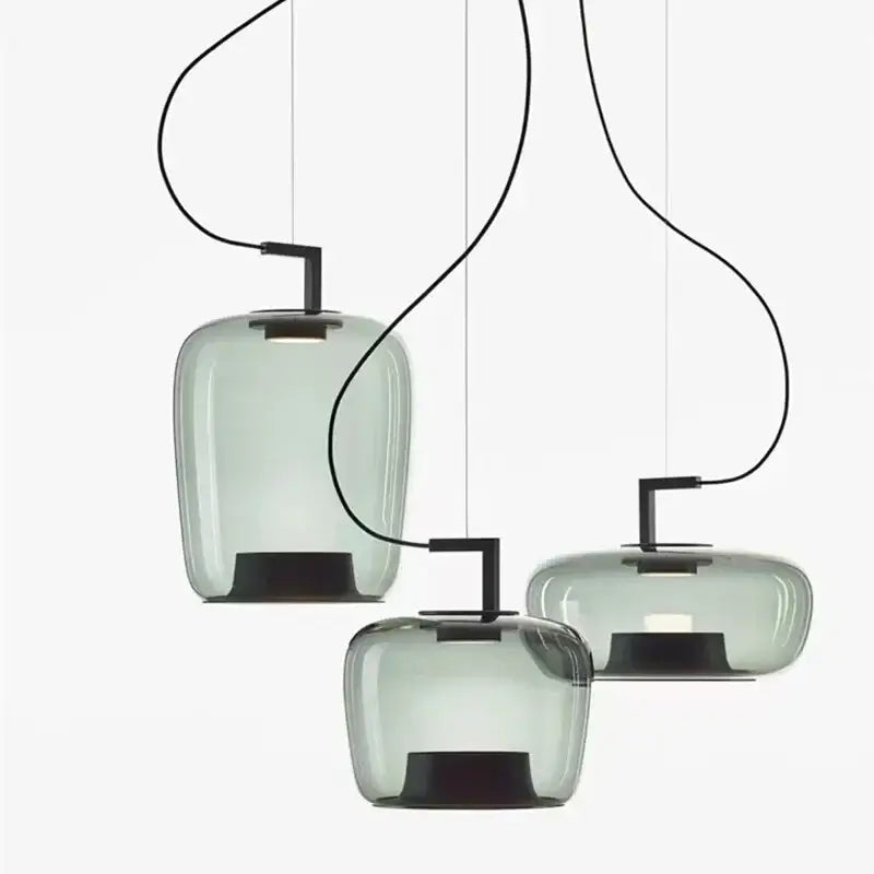 Danish Glass Pendant Light _ Sculptural Glow for Living