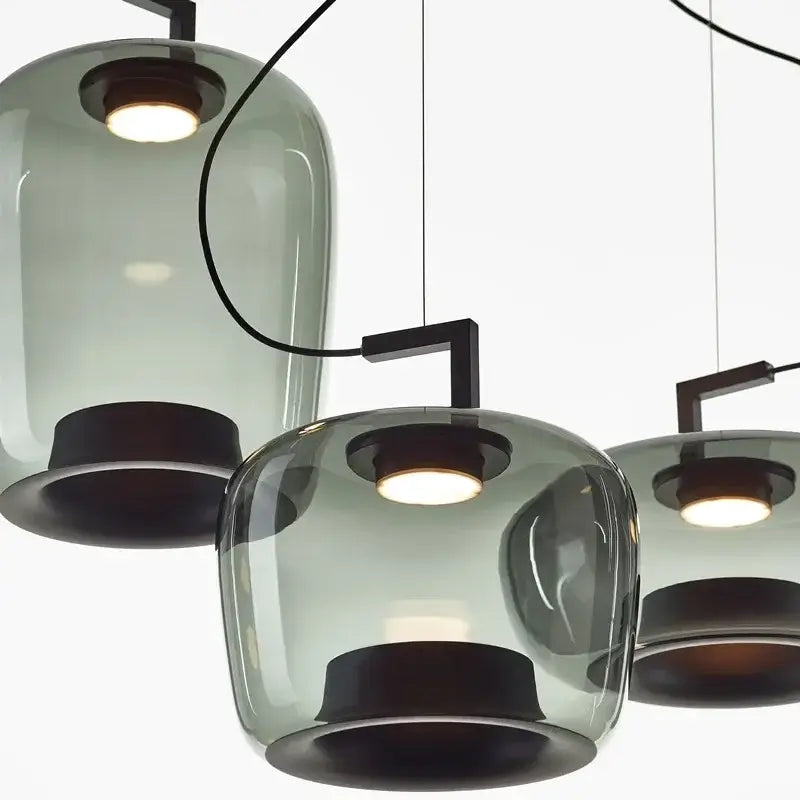 Danish Glass Pendant Light _ Sculptural Glow for Living