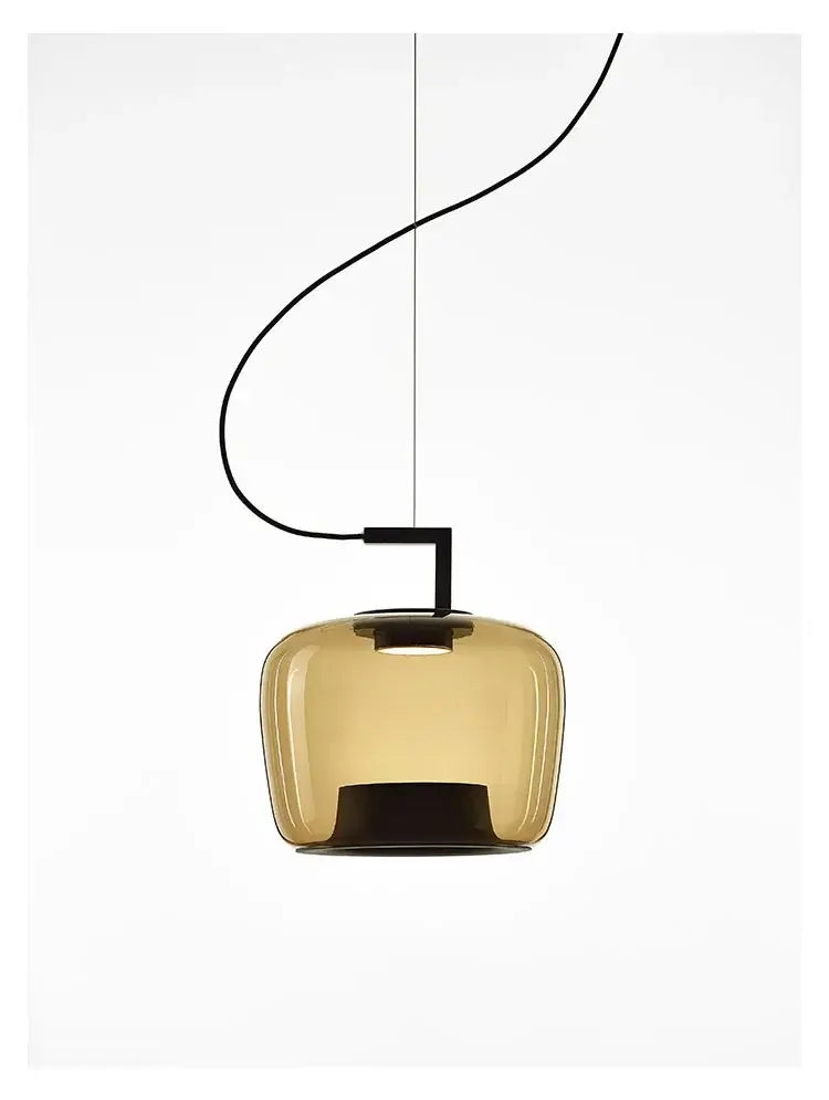 Danish Glass Pendant Light _ Sculptural Glow for Living