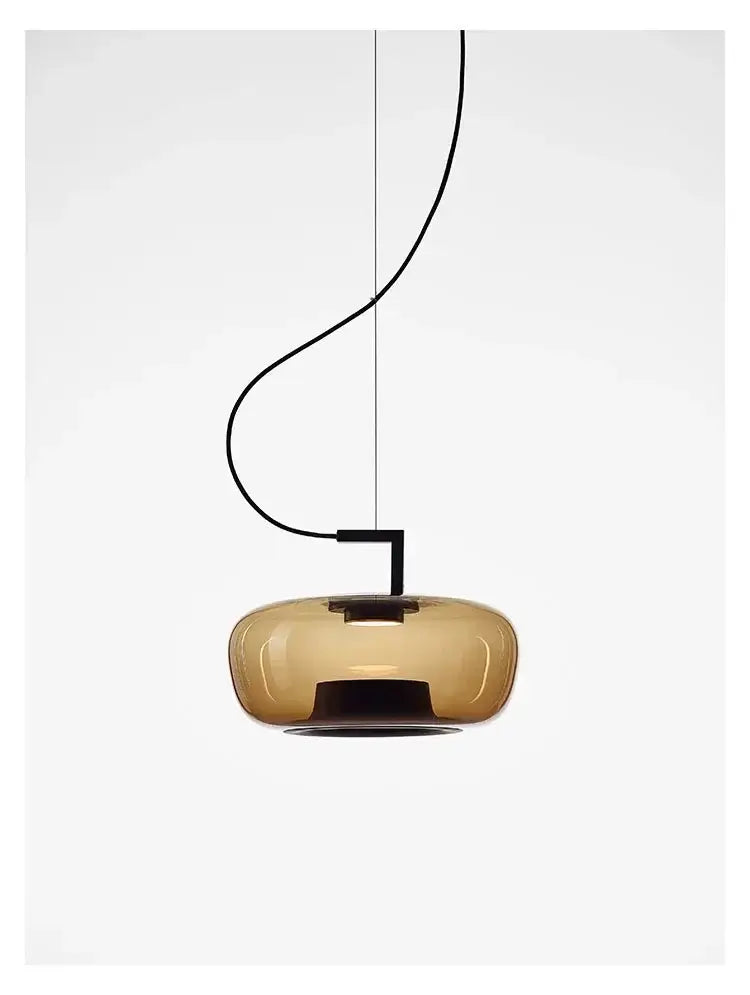 Danish Glass Pendant Light _ Sculptural Glow for Living
