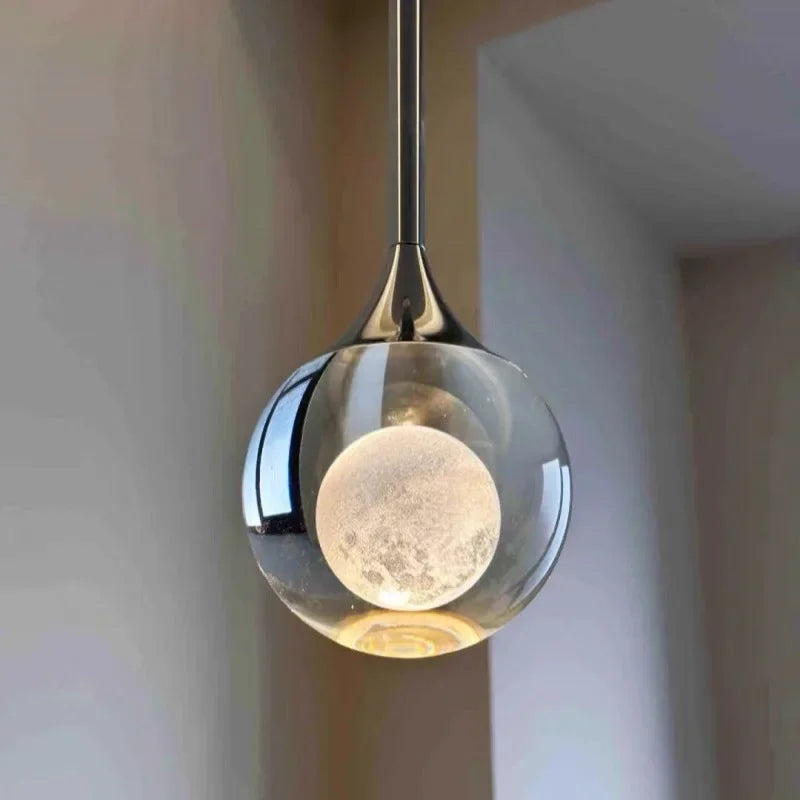 Modern Art Moon Pendant _ Brings soft lunar glow