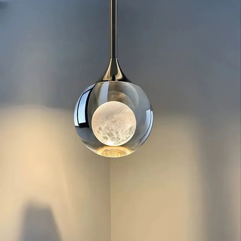 Modern Art Moon Pendant _ Brings soft lunar glow