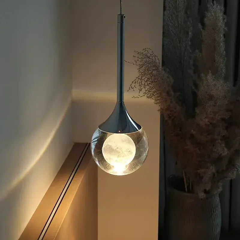 Modern Art Moon Pendant _ Brings soft lunar glow