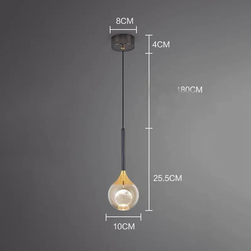 Modern Art Moon Pendant _ Brings soft lunar glow